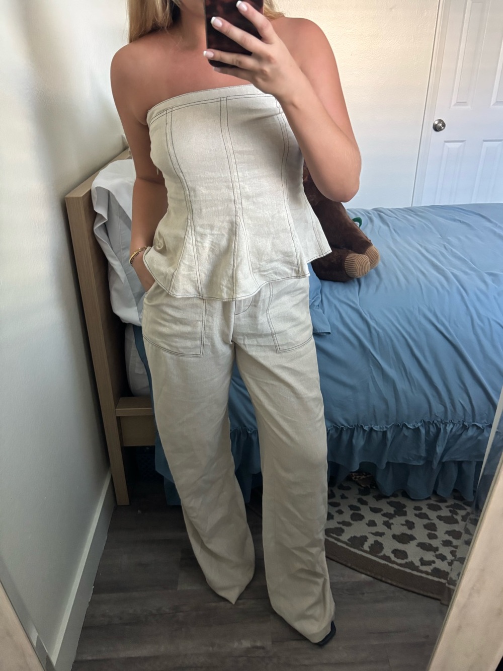 Zara Strapless Top & Pants Set